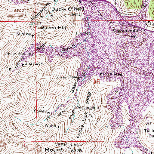 Topographic Map of Silver Bear, AZ