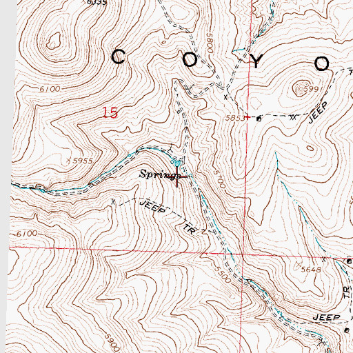 Topographic Map of Mine Draw Spring, OR