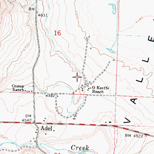 Topographic Map of Crump Ditch, OR