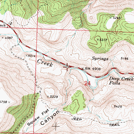 Topographic Map of Squaw Creek, OR
