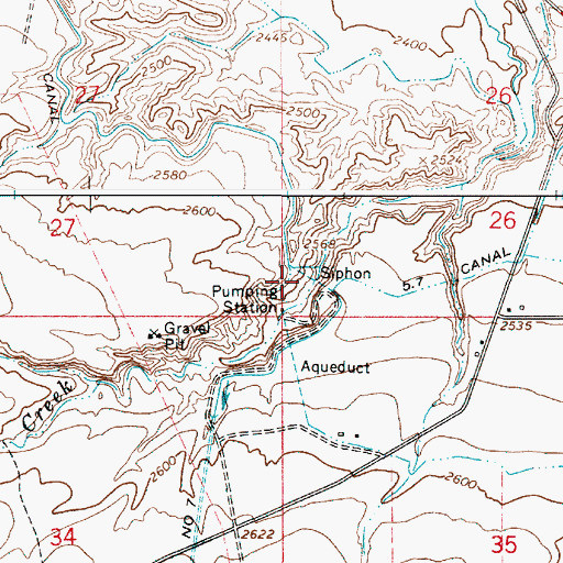 Topographic Map of North Alkali Creek Siphon, OR
