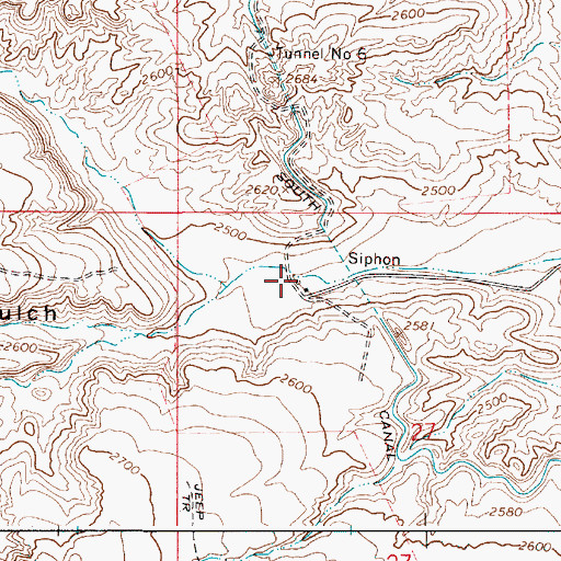 Topographic Map of Coyote Gulch Siphon, OR