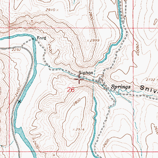 Topographic Map of Snively Siphon, OR