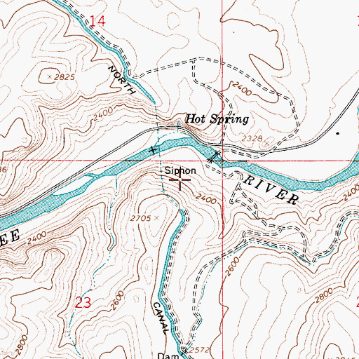 Topographic Map of Owyhee Siphon, OR