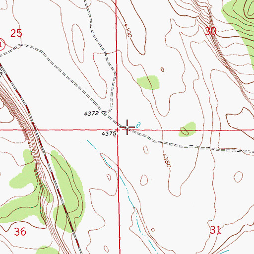 Topographic Map of Crested Reservoir, OR