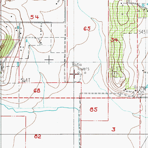 Topographic Map of KPNW-AM, OR