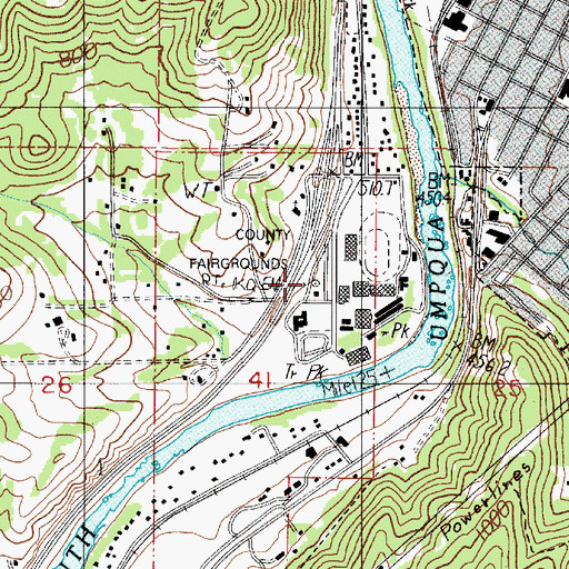 Topographic Map of KQEN-AM, OR