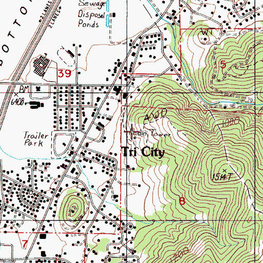 Topographic Map of KROR-AM, OR
