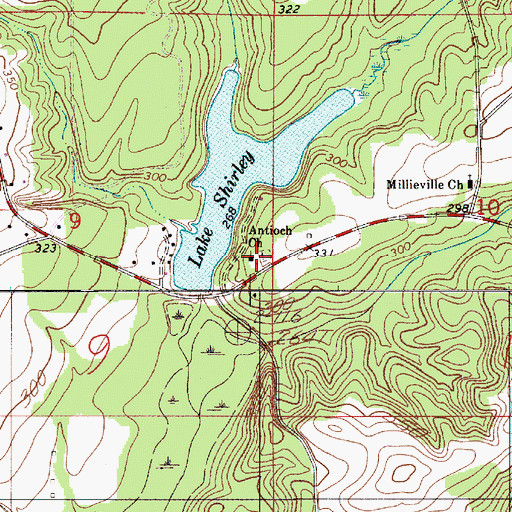 Topographic Map of Antioch Church, AL