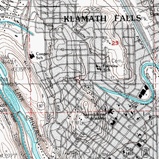 Topographic Map of KFLS - AM, OR