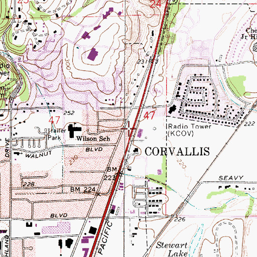 Topographic Map of KFLY-AM, OR