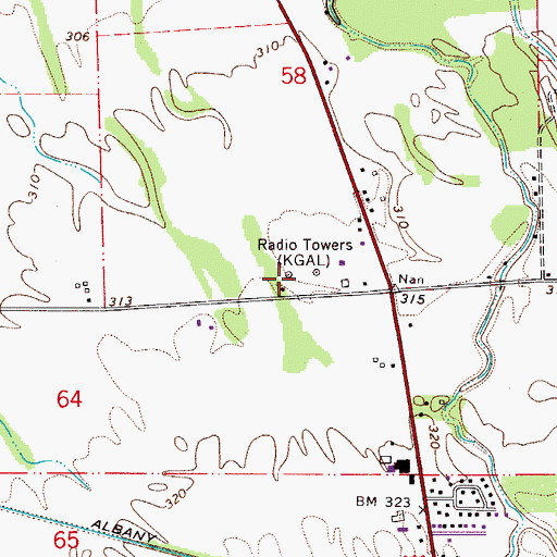 Topographic Map of KGAL - AM, OR