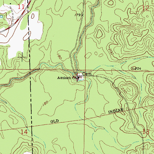 Topographic Map of Antioch Baptist Church, AL