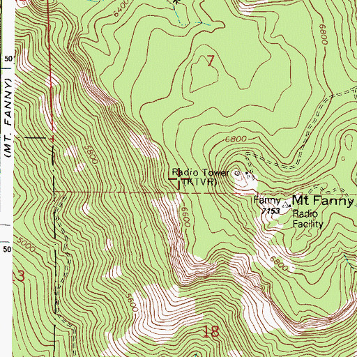 Topographic Map of KTVR-TV, OR