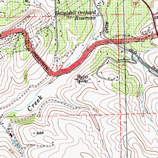 Topographic Map of KACI - AM, OR