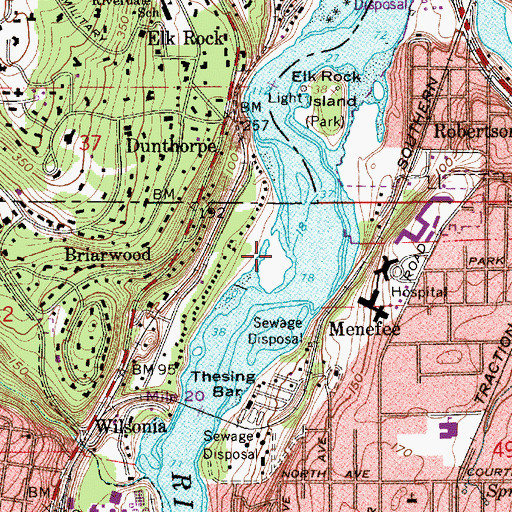 Topographic Map of Wiley's Seaplane Port, OR