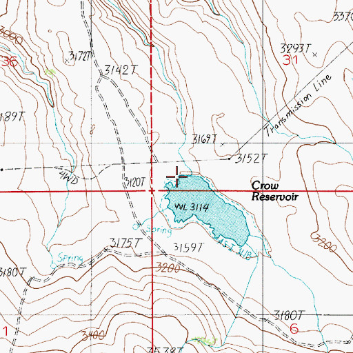 Topographic Map of F M Crow Dam, OR
