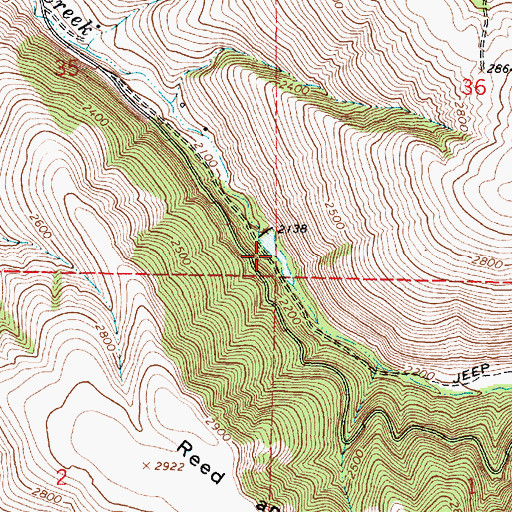 Topographic Map of Poplar Springs Reservoir, OR