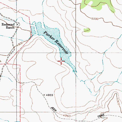 Topographic Map of G A Parker Reservoir, OR