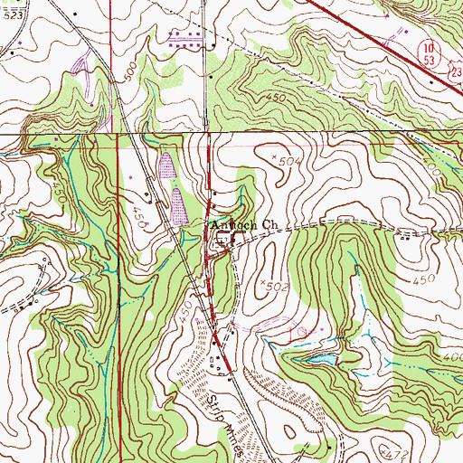 Topographic Map of Antioch Missionary Baptist Church, AL