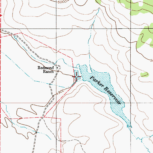 Topographic Map of G A Parker Dam, OR