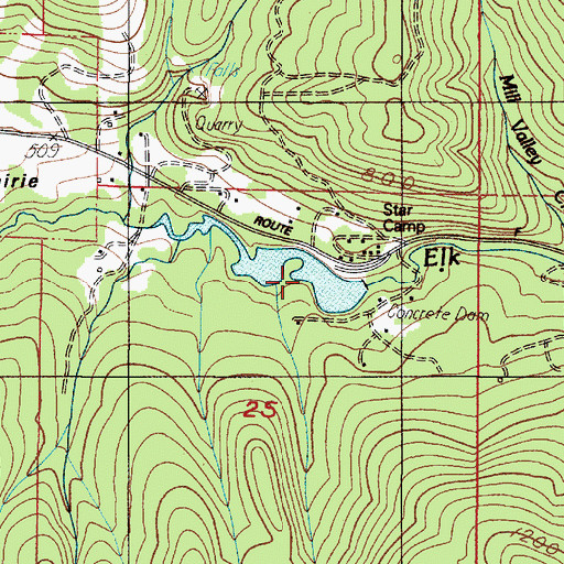 Topographic Map of Forcia and Larsen Reservoir, OR