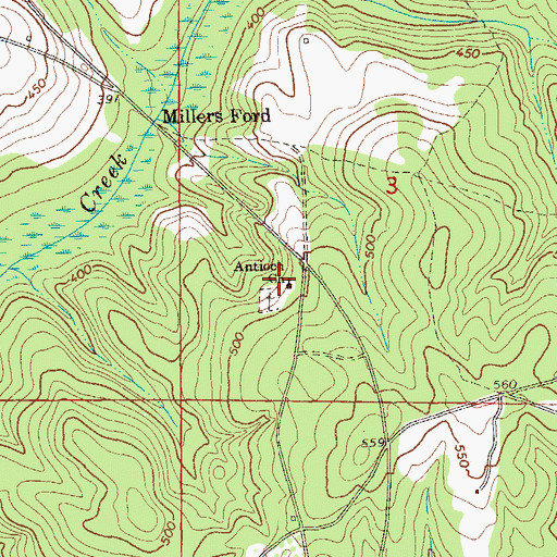 Topographic Map of Antioch Church, AL