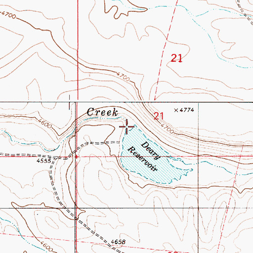Topographic Map of Deary Dam, OR