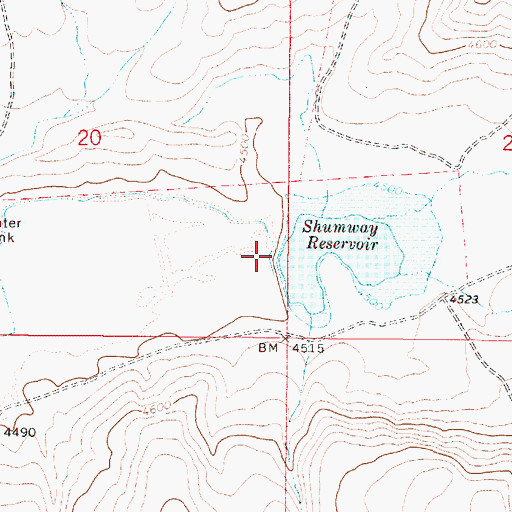 Topographic Map of Shumway Dam, OR