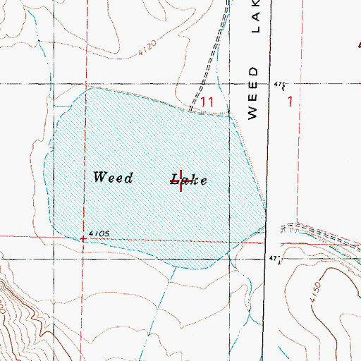 Topographic Map of Weed Lake Dam, OR