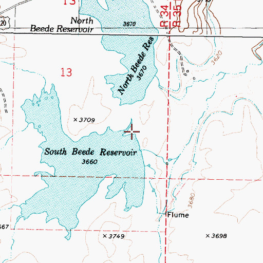 Topographic Map of Beede South Dam, OR