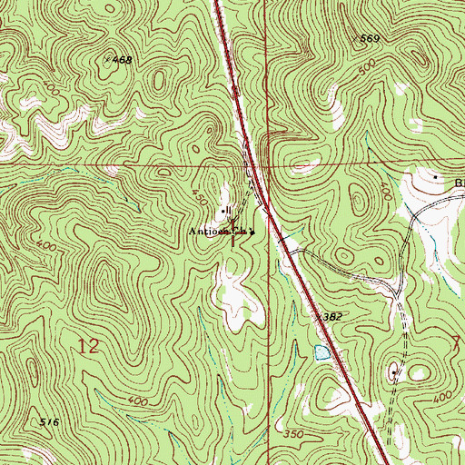 Topographic Map of Antioch Church, AL