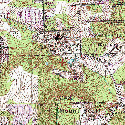 Topographic Map of Veterans Dam, OR