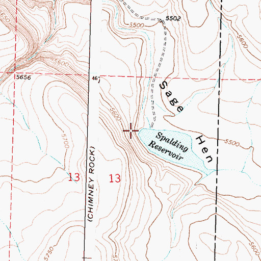 Topographic Map of Spalding Dam, OR