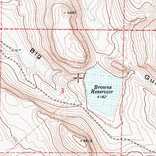 Topographic Map of A E Brown Dam, OR