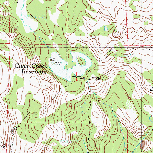 Topographic Map of Clear Creek Dam, OR