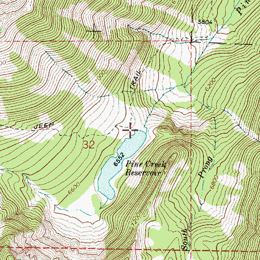 Topographic Map of Pine Creek Dam, OR