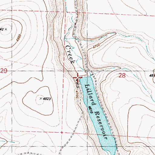Topographic Map of Lillard Dam, OR
