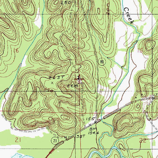 Topographic Map of Antioch Church, AL