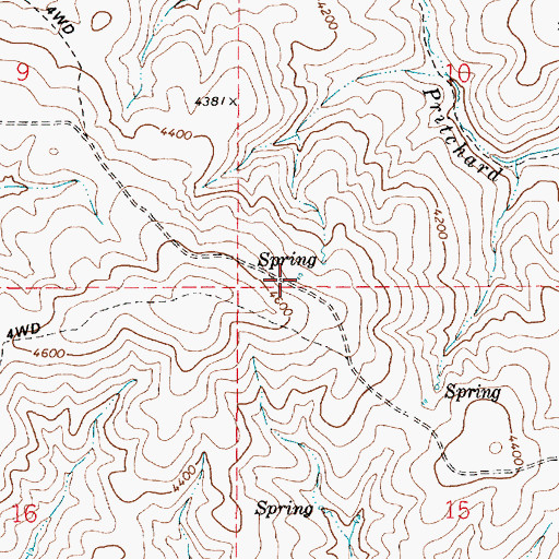 Topographic Map of Pierce Waterhole, OR
