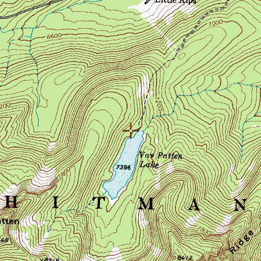 Topographic Map of Van Patten Lake Dam, OR