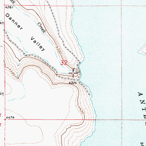 Topographic Map of Antelope Dam, OR
