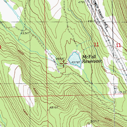 Topographic Map of John McFall Dam, OR