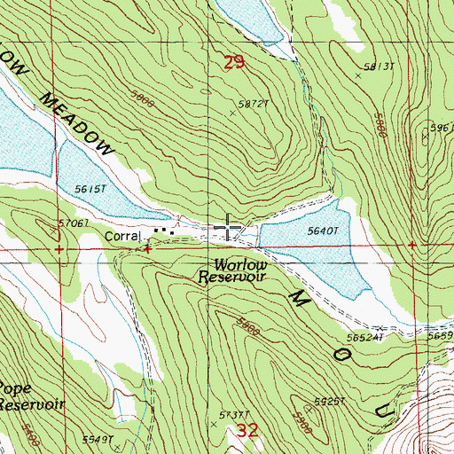 Topographic Map of Worlow Dam, OR