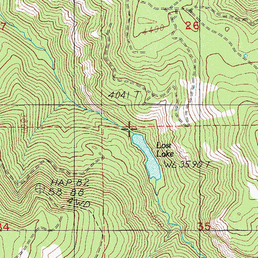 Topographic Map of Lost Lake Dam, OR