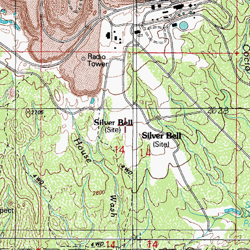 Topographic Map of Silver Bell, AZ