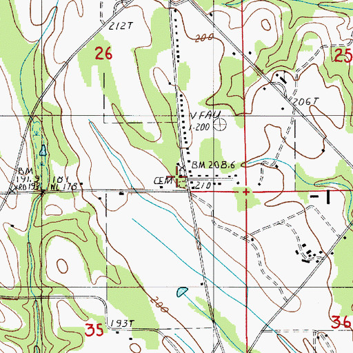 Topographic Map of Antioch Church, AL