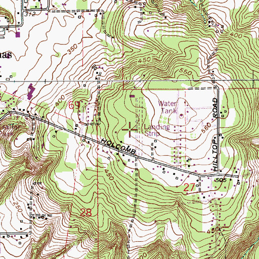 Topographic Map of Clackamas Heights Airstrip (historical), OR