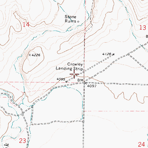 Topographic Map of Crowley Ranch Airstrip, OR
