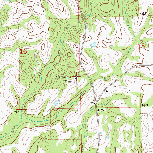 Topographic Map of Antioch Church, AL